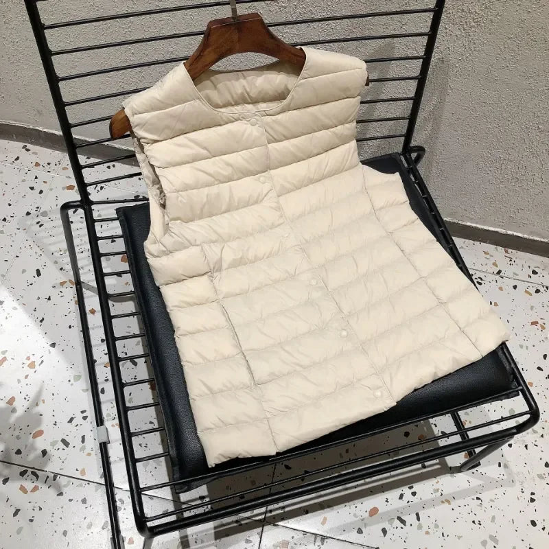 2025  Women Sleeveless Puffer Jacket