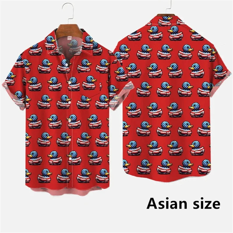 Hawaiian 3D Print Cartoon Cute Duck Shirt
