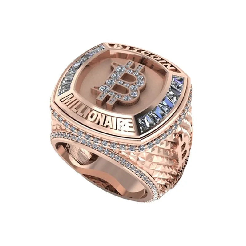 BITCOIN Commemorative rose gold color Ring