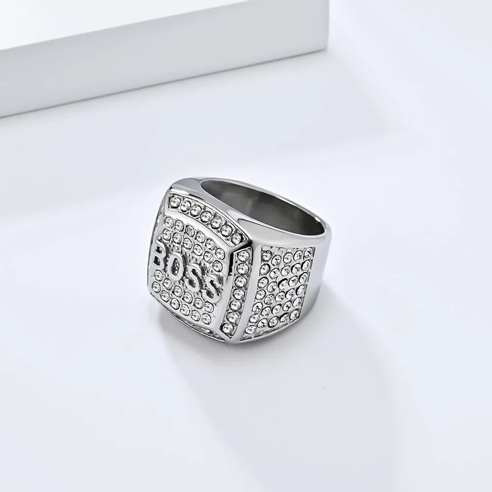 18K Gold Plated /  Stainless Steel "BOSS" Rings