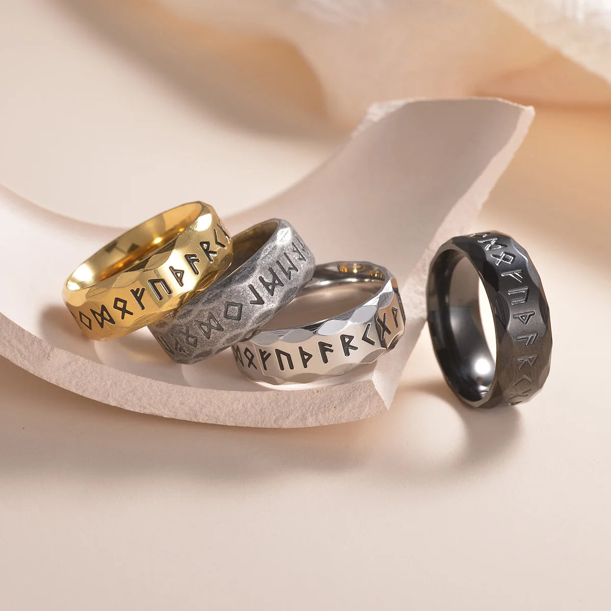Nordic Retro Viking Rune Ring