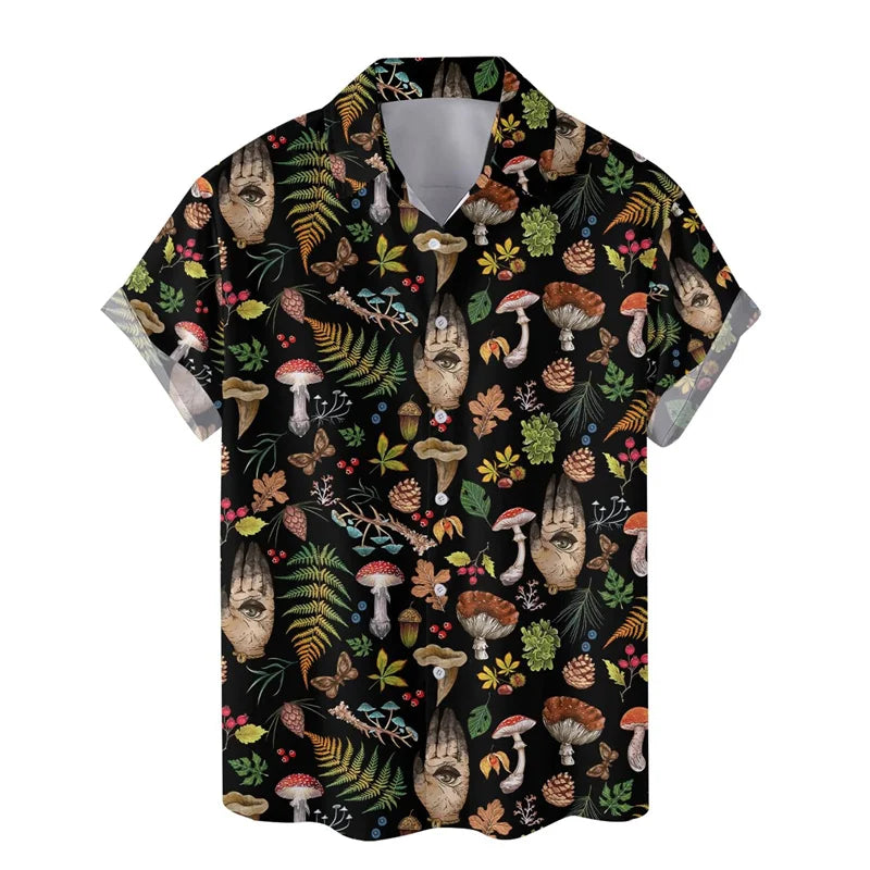 Colorful Mushroom 3d Print Hawaiian Shirts