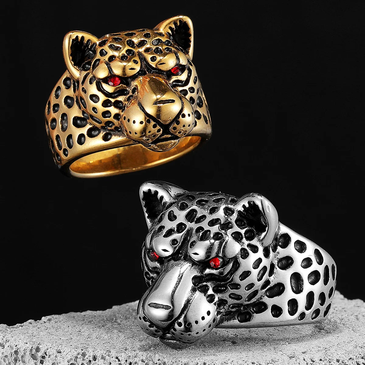 Stainless Steel Jaguar Leopard Animal ring