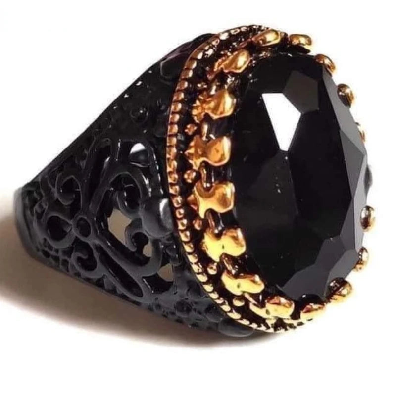 Black Oval Crystal Zircon Ring Party