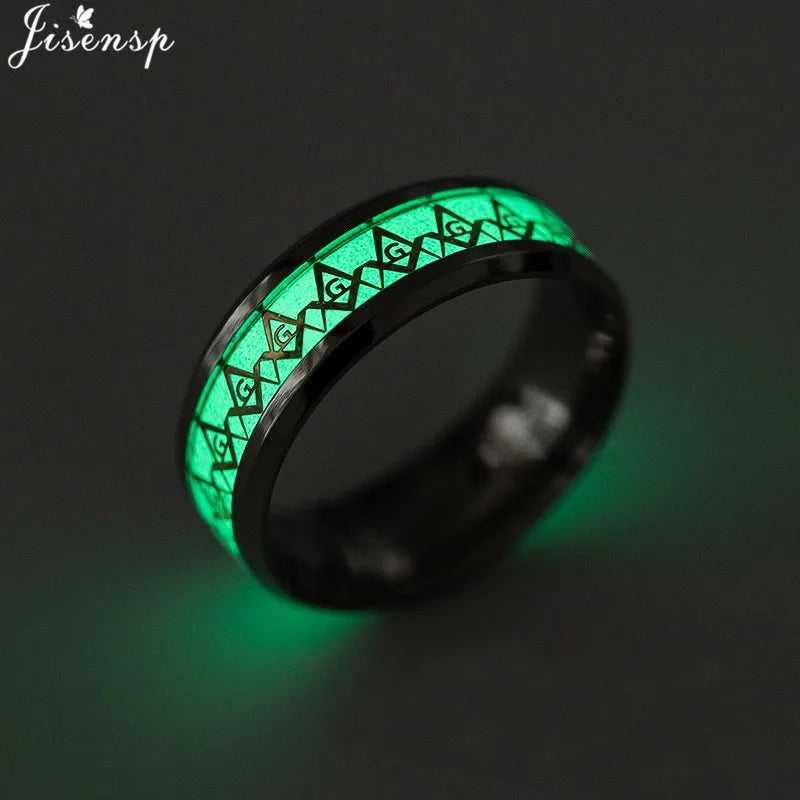 Stainless Steel Glowing In the Dark Rings