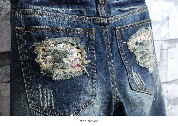 Retro Ripped Denim Shorts