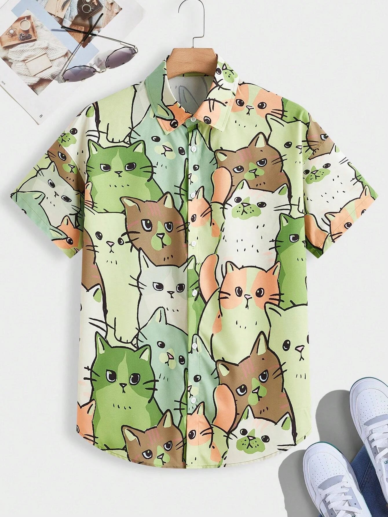 Cute Cat 3D Printing Hawaiian Shirts