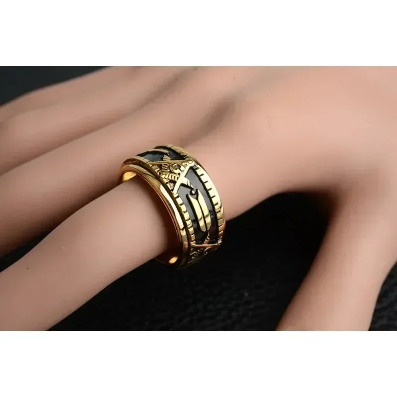 Rotatable Stainless Steel Masonic Rings