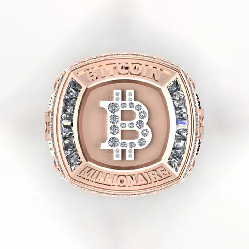 BITCOIN Commemorative rose gold color Ring