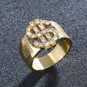 US Dollar Sign Rhinestone Ring
