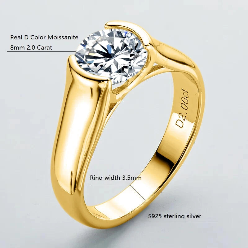 IOGOU 18K Gold Plated Engagement Rings