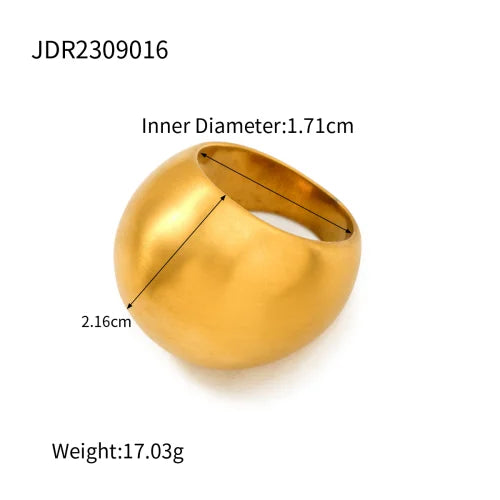 18K Gold Plated Stainless Steel Geometric Ring