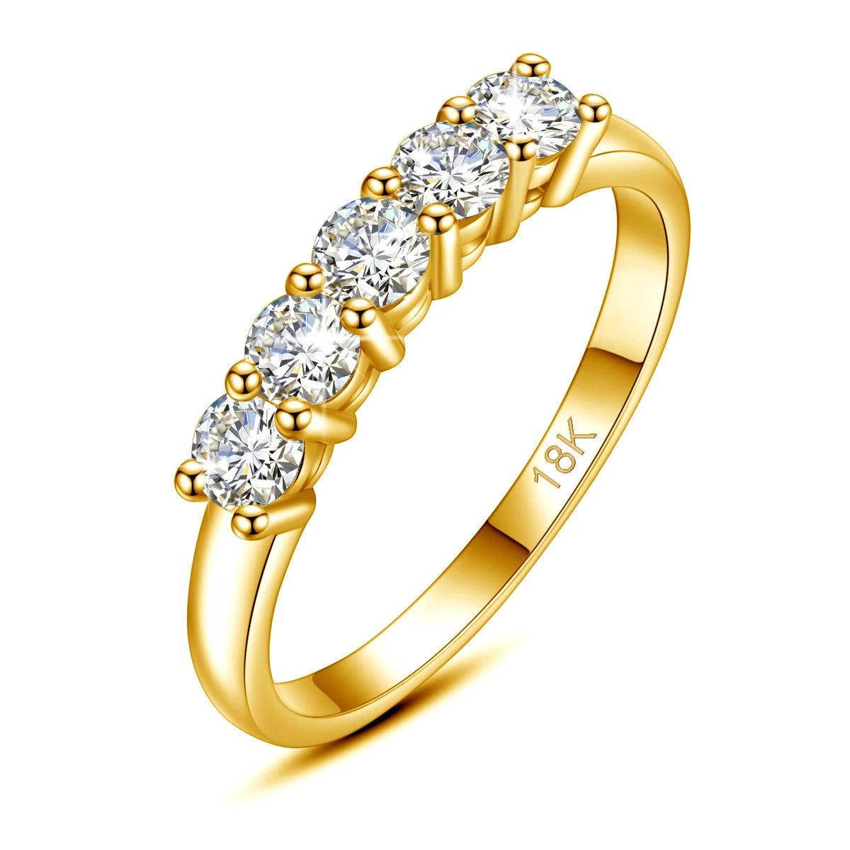 Solid 18K Gold Moissanite Engagement Ring