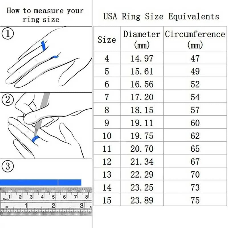 Luxury Crystal Zircon Stone wedding Rings