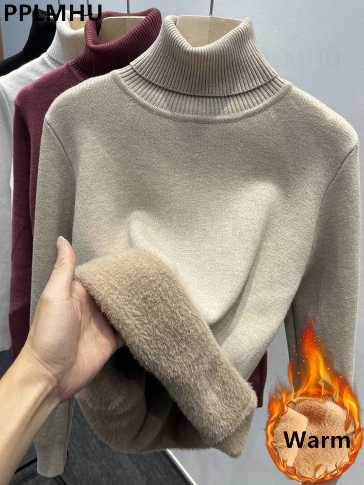 Thicken Velvet Turtleneck Sweater