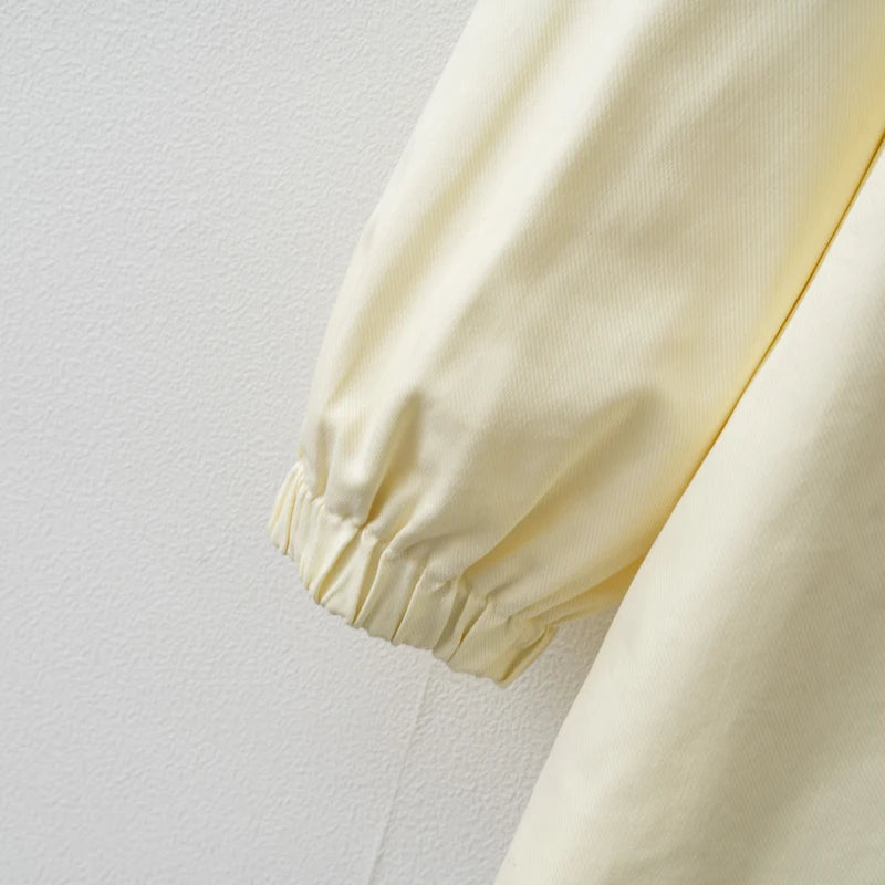 Yellow Adjustable waist Zip Jacket