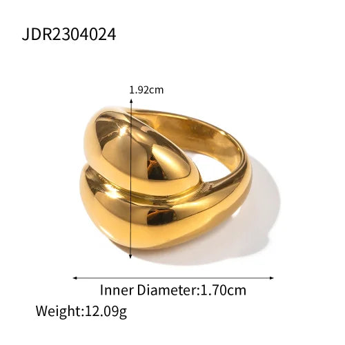 18K Gold Plated Stainless Steel Geometric Ring
