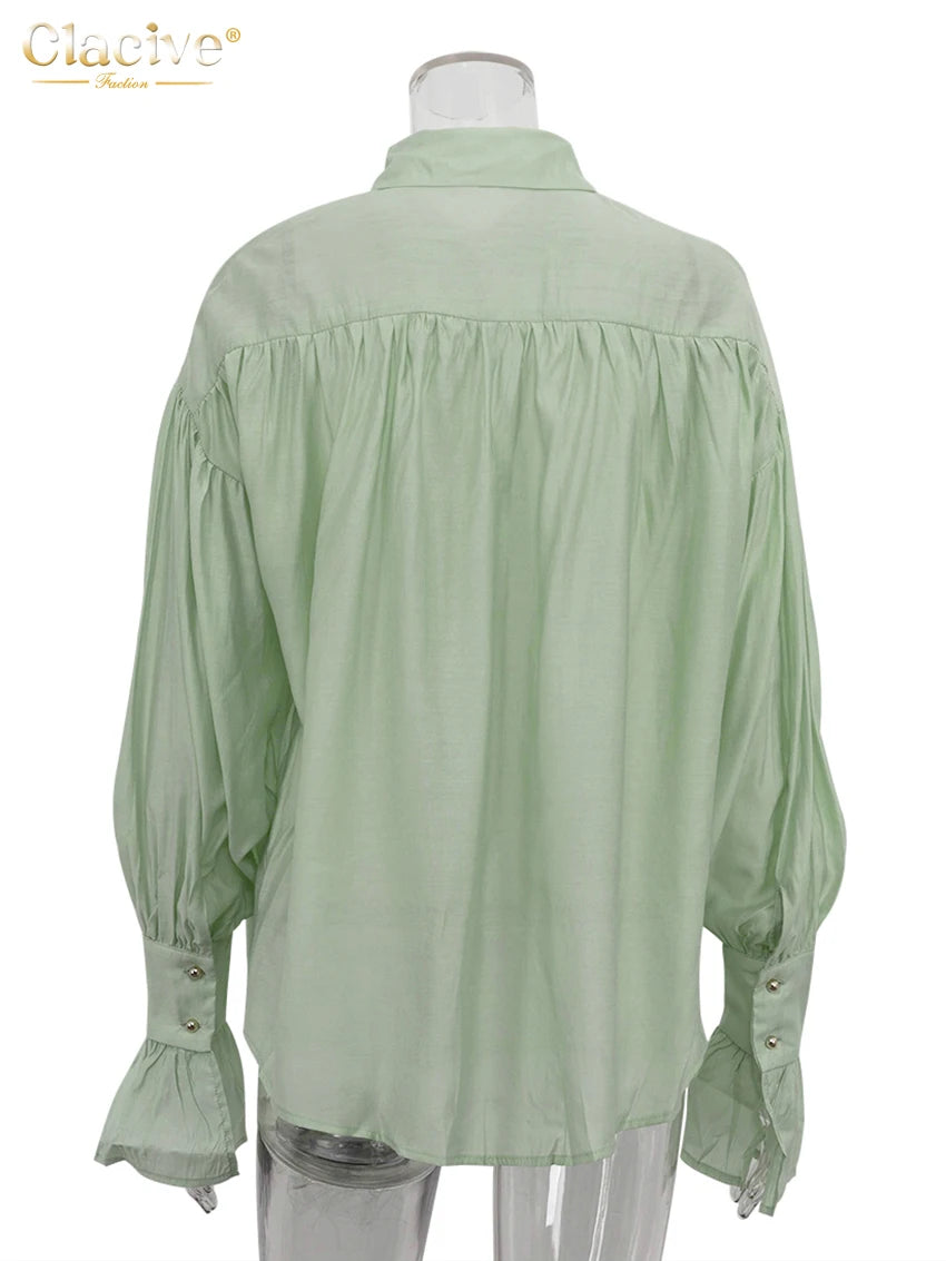 Clacive Fashion Loose Pink Office Blouse