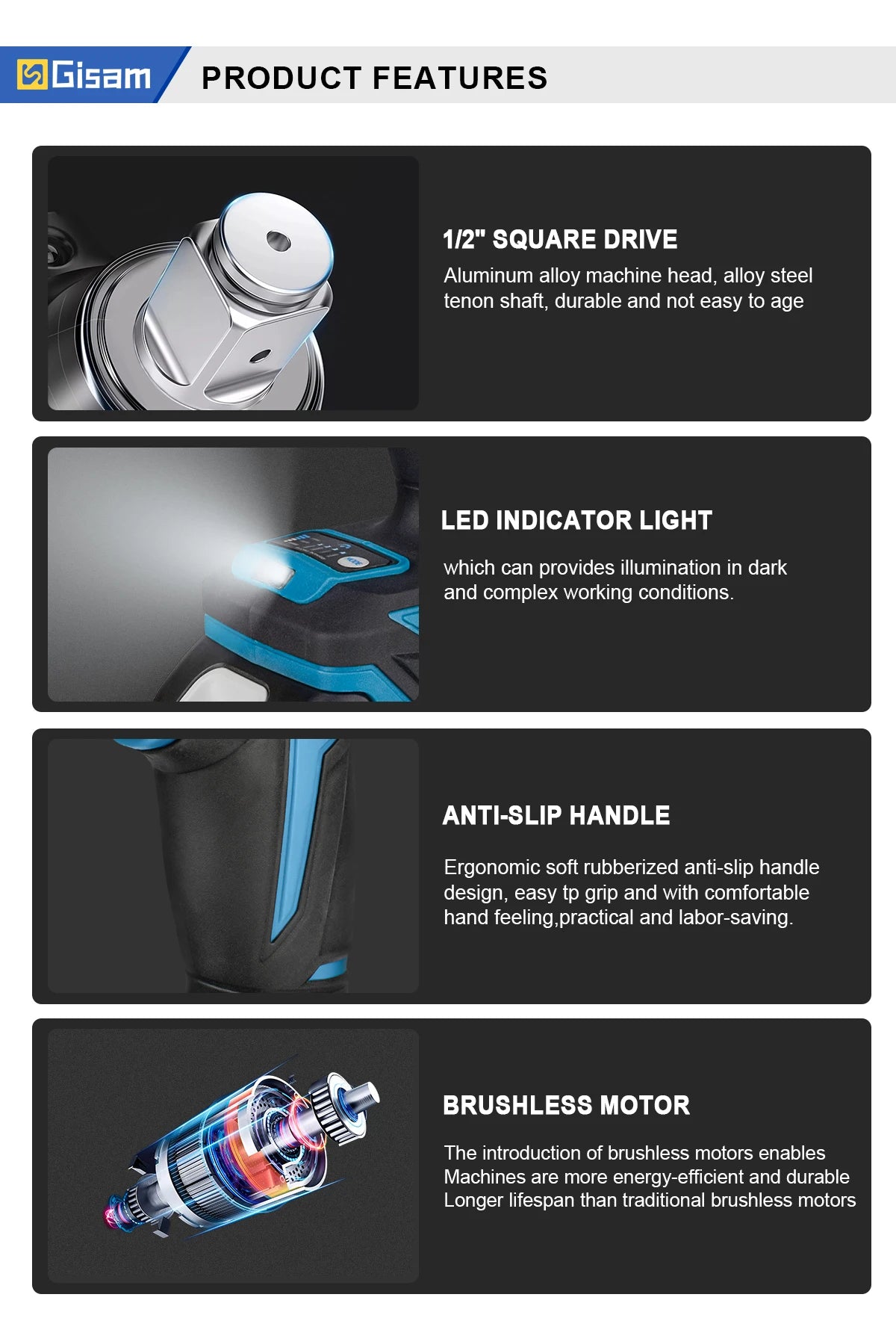 Gisam Torque Electric Impact Wrench