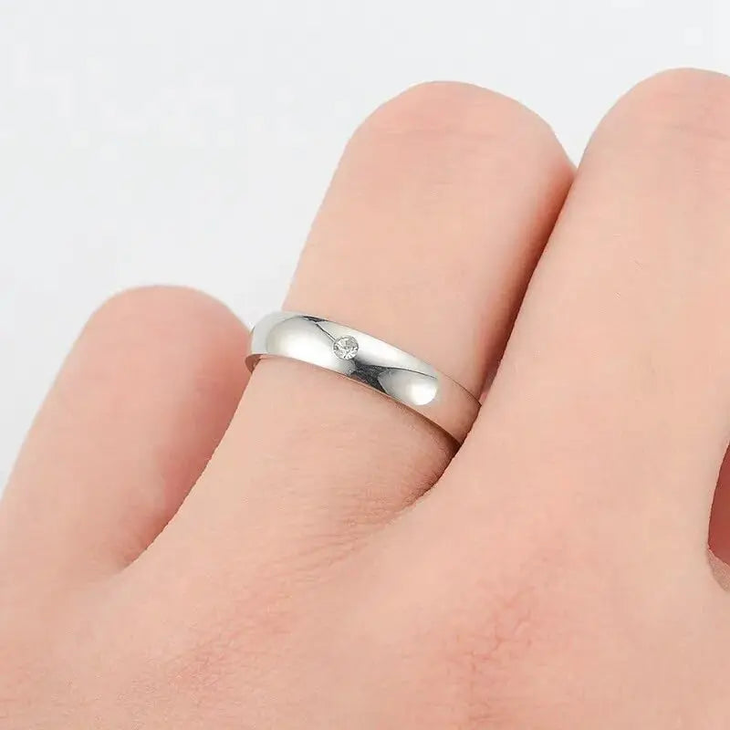 Cubic Zirconia Stainless Steel Wedding Ring
