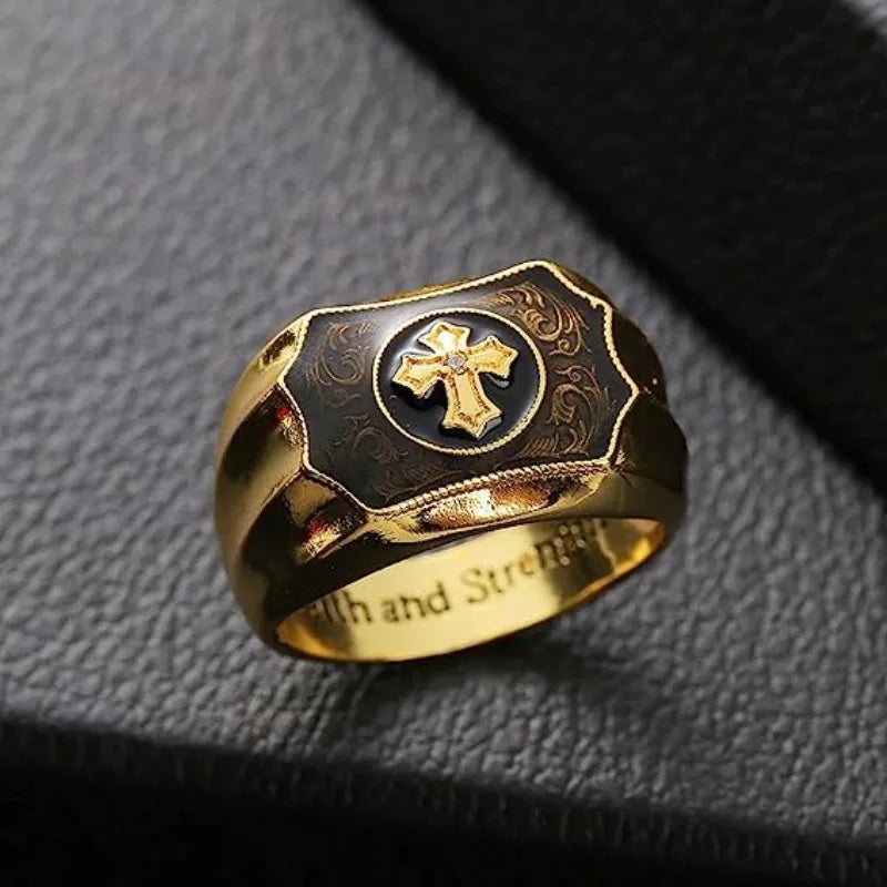 Faith and Strength Gold Color Ring