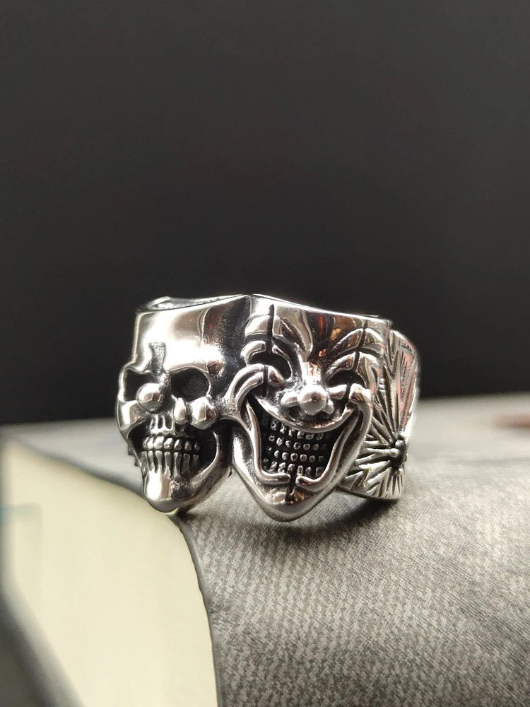 Retro Two Face Joker Ring