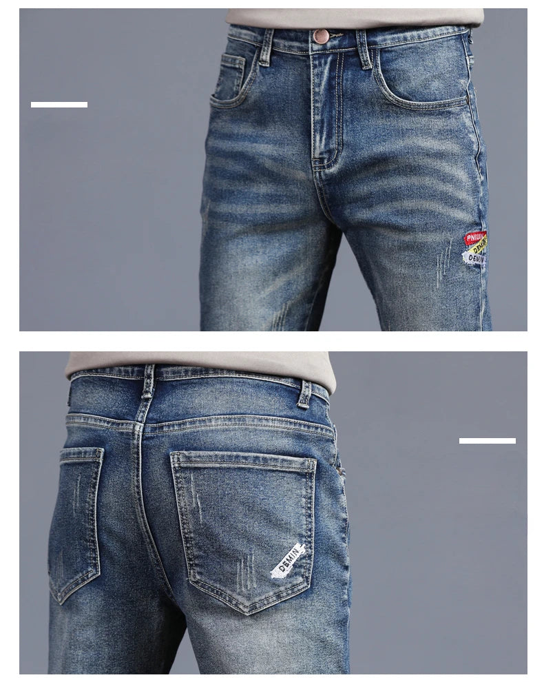 Embroidered  Stretch Vintage Street Denim jeans