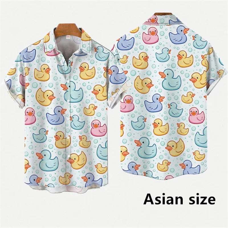 Hawaiian 3D Print Cartoon Cute Duck Shirt