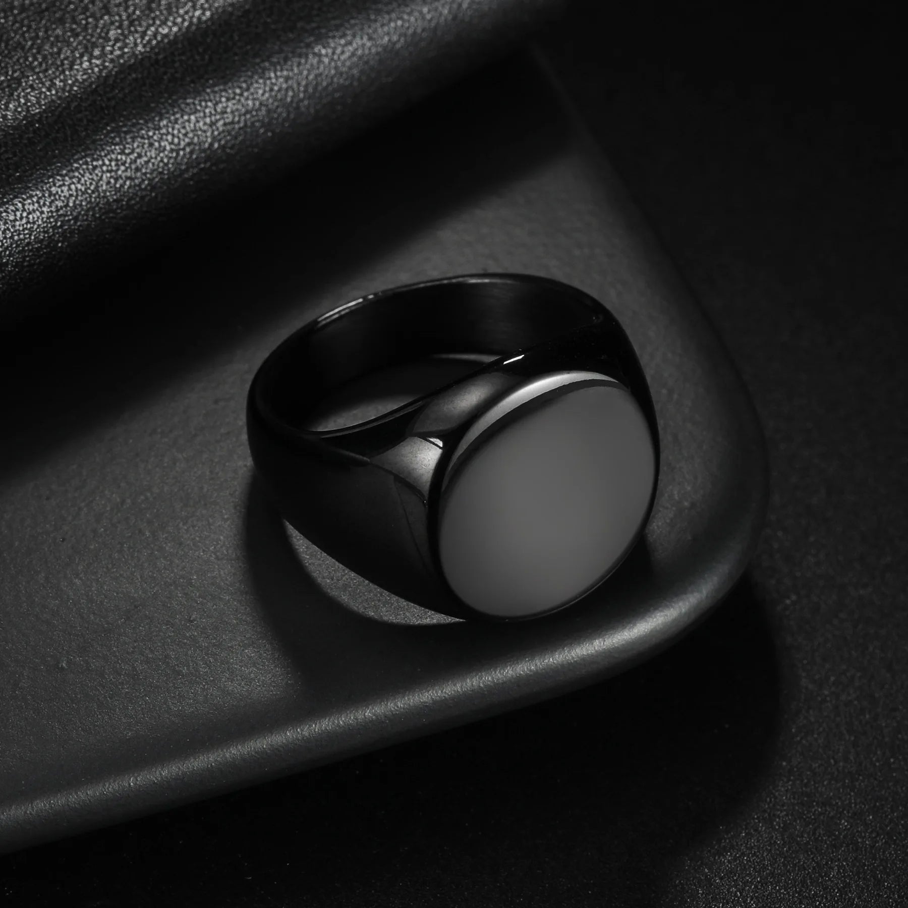 316L Stainless Steel Round Signet Ring