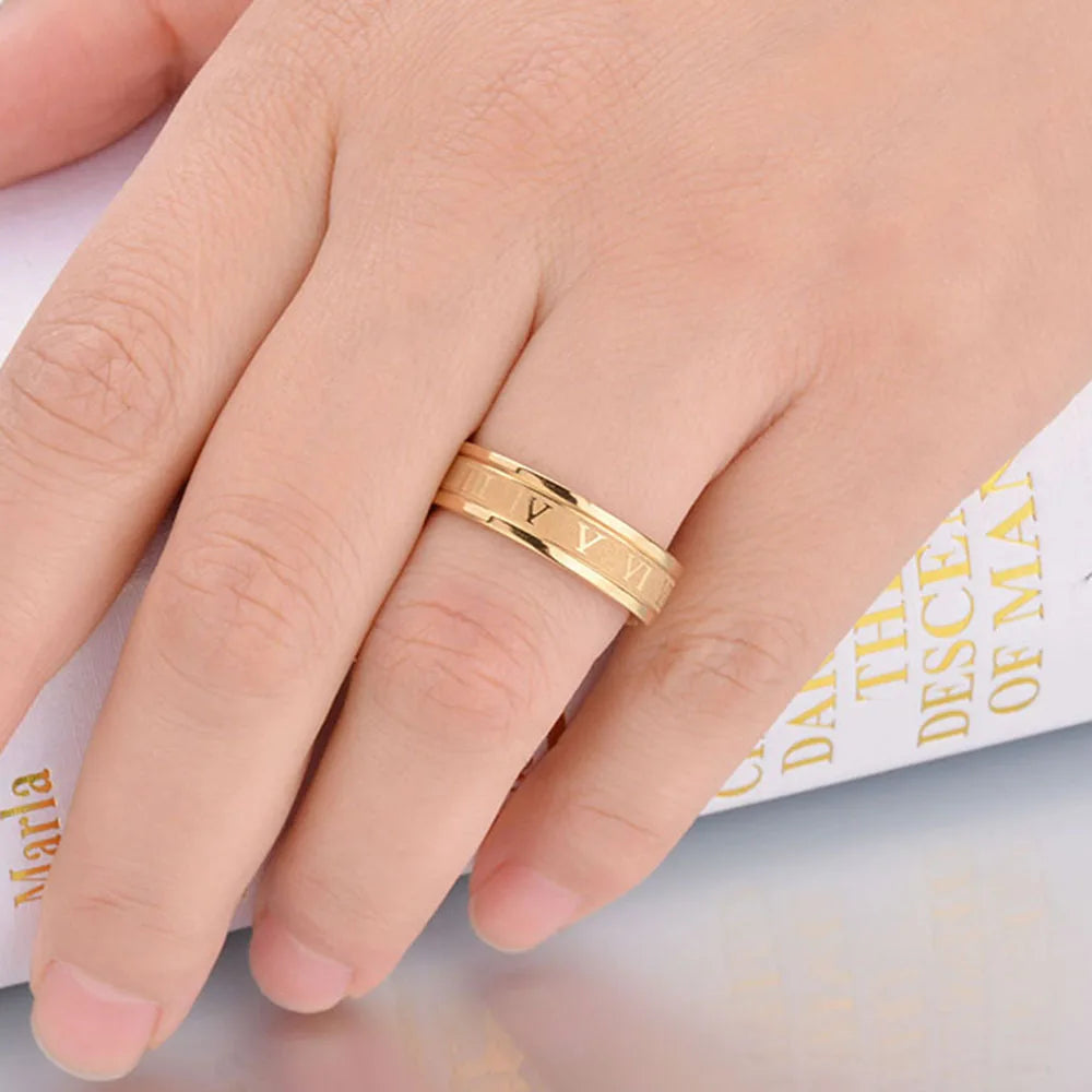 Seakissky Stainless Steel Roman Ring