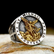 BEIER 316L Stainless Steel Angel  St Michael Ring