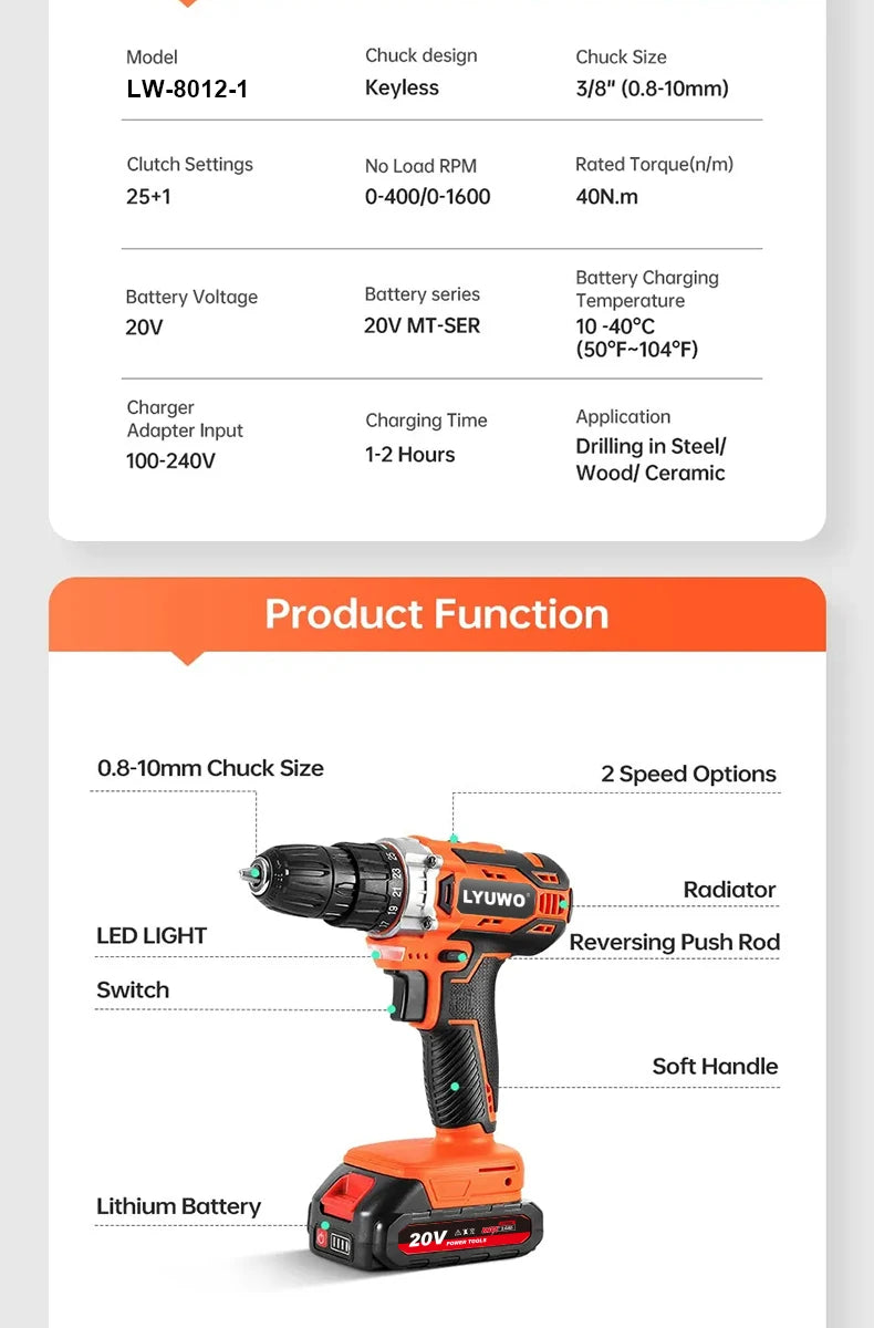 LYUWO Electric Drill