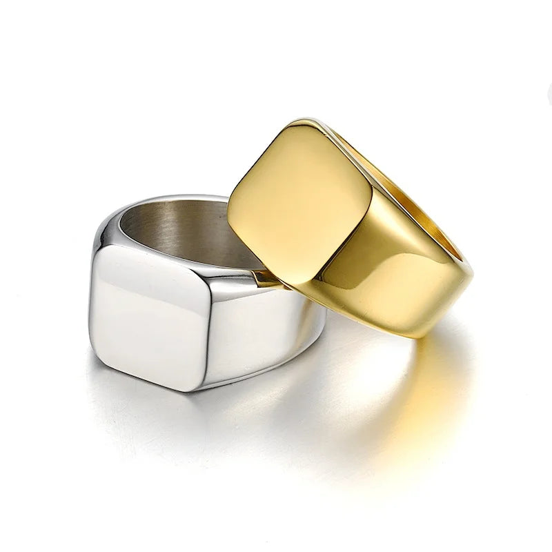 Metal Square Signet Rings