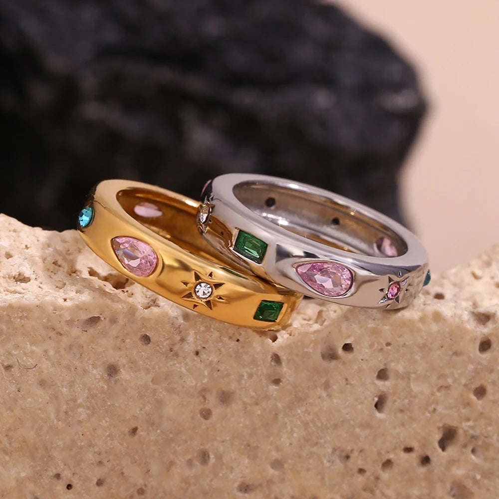 Water Droplet 18K Gold Plated / Stainless Steel ring