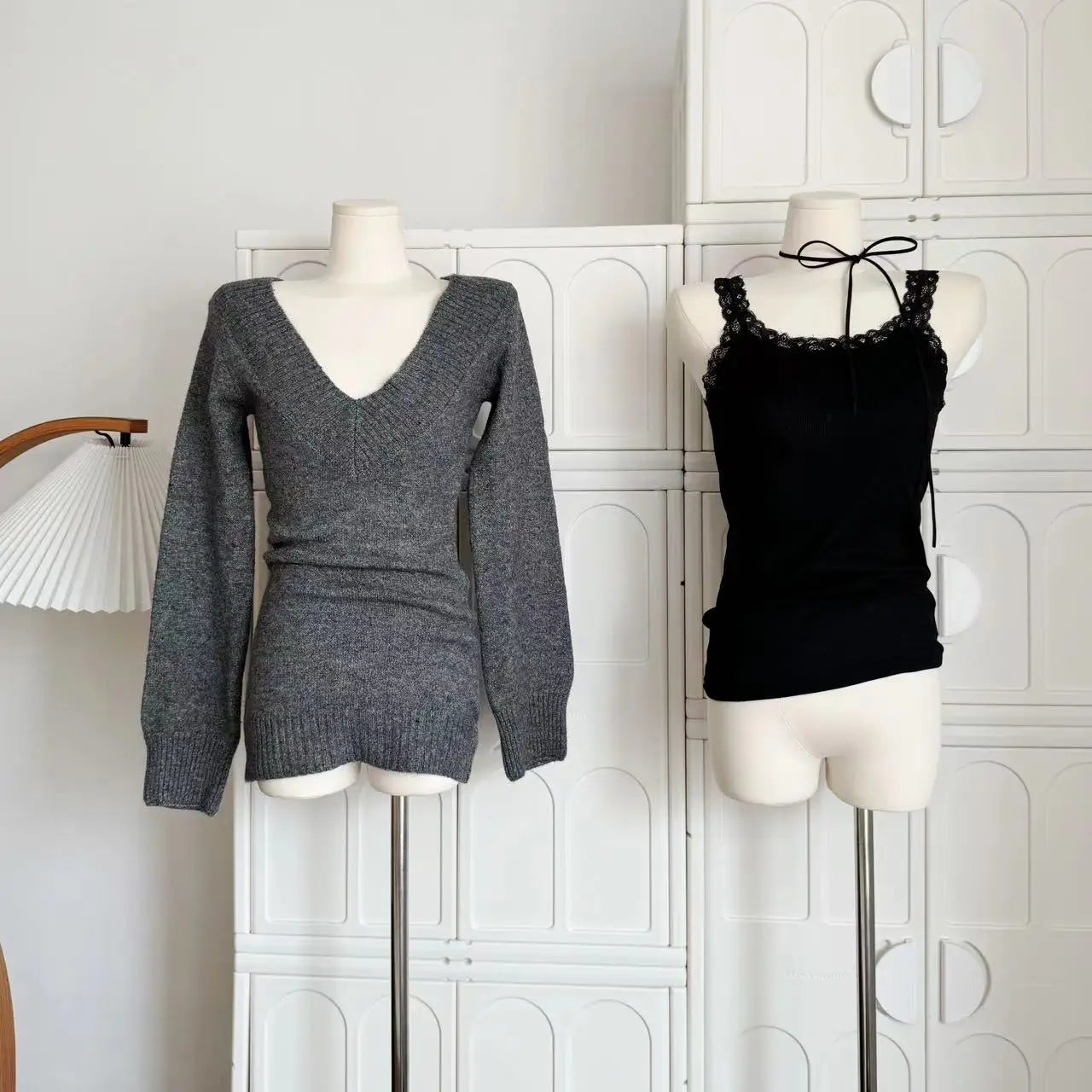 Gyaru Coquette V-neck French Vintage Sweater