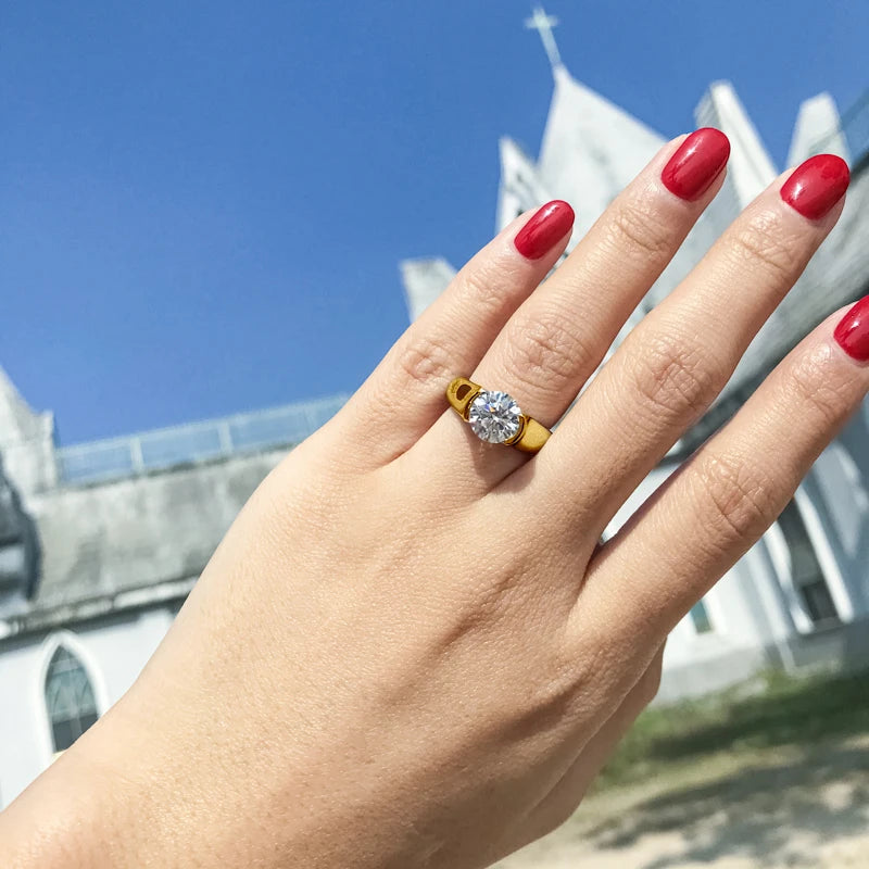 IOGOU 18K Gold Plated Engagement Rings
