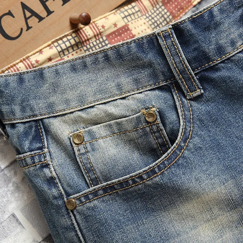 Retro Ripped Denim Shorts