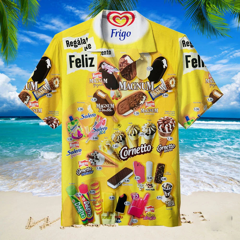 Hawaiian Ice Cream Print shirts