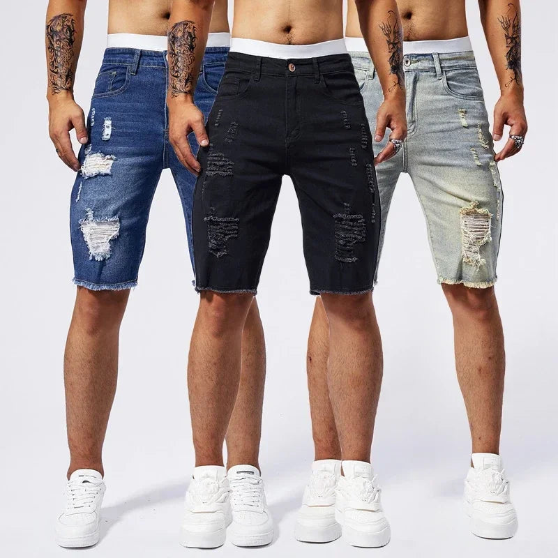 Hole Frayed Ripped Denim Shorts
