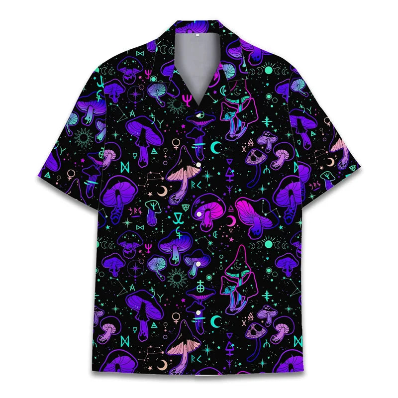 Colorful Mushroom 3d Print Hawaiian Shirts