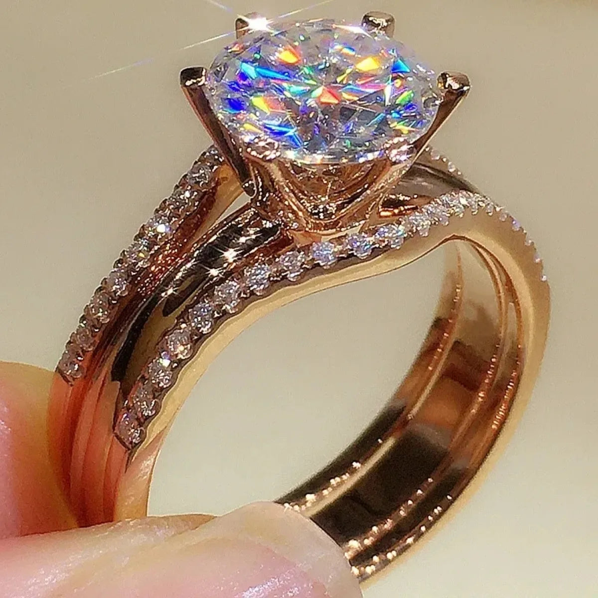 18k Gold plated Zirconia Engagement ring