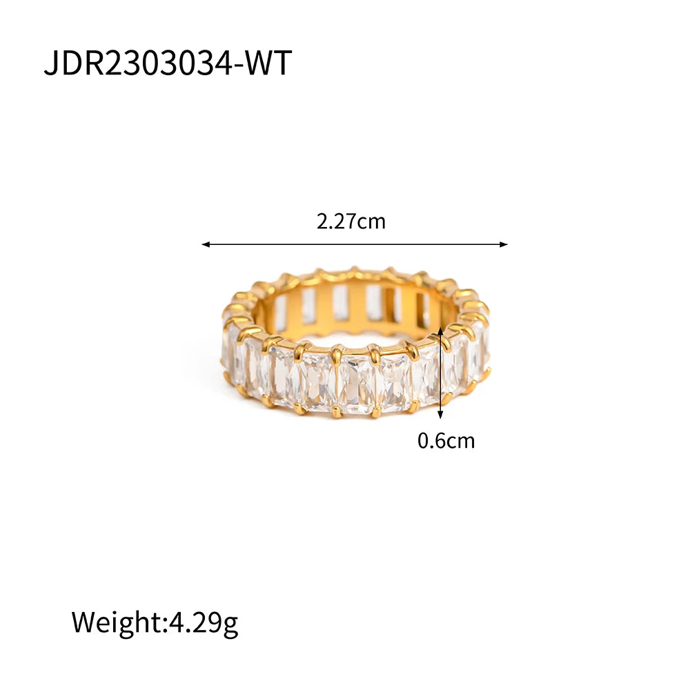 18K Gold Plated Stainless Steel Geometric Ring