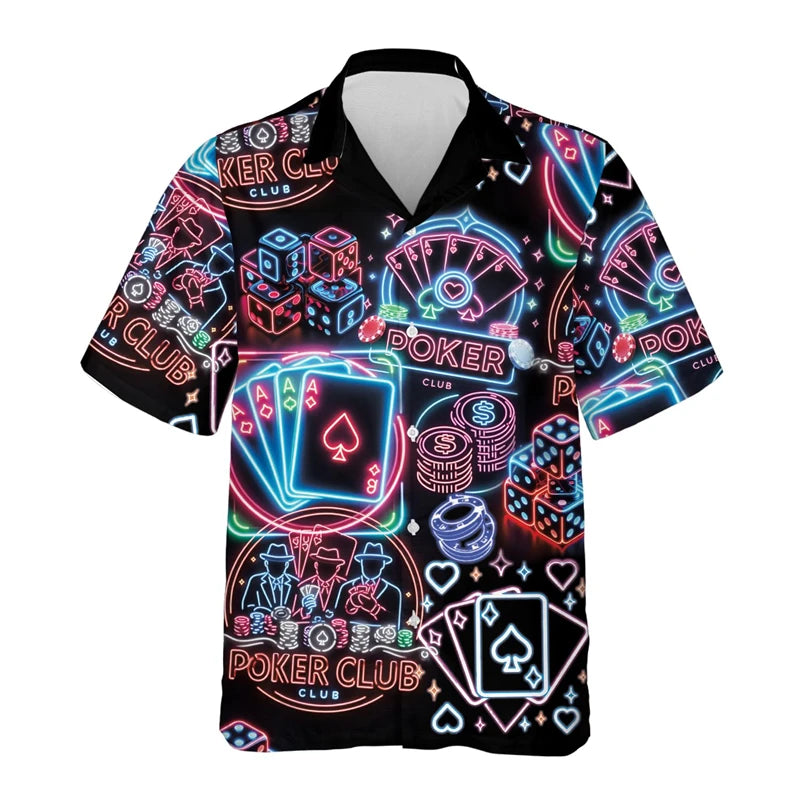 Gambling Las Vegas 3d Print Beach Shirts For Men