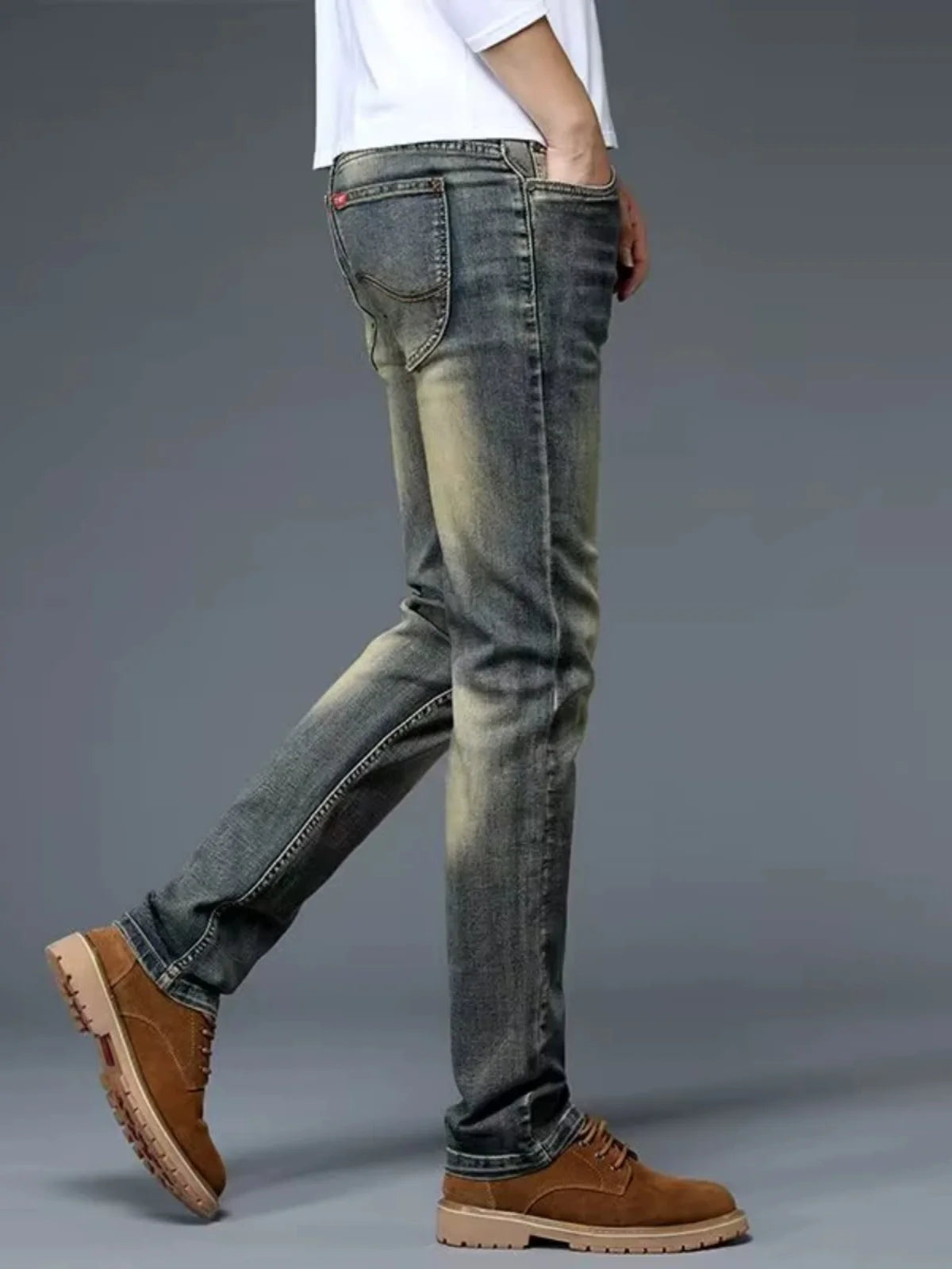 High-End Retro Stretch Denim Jeans