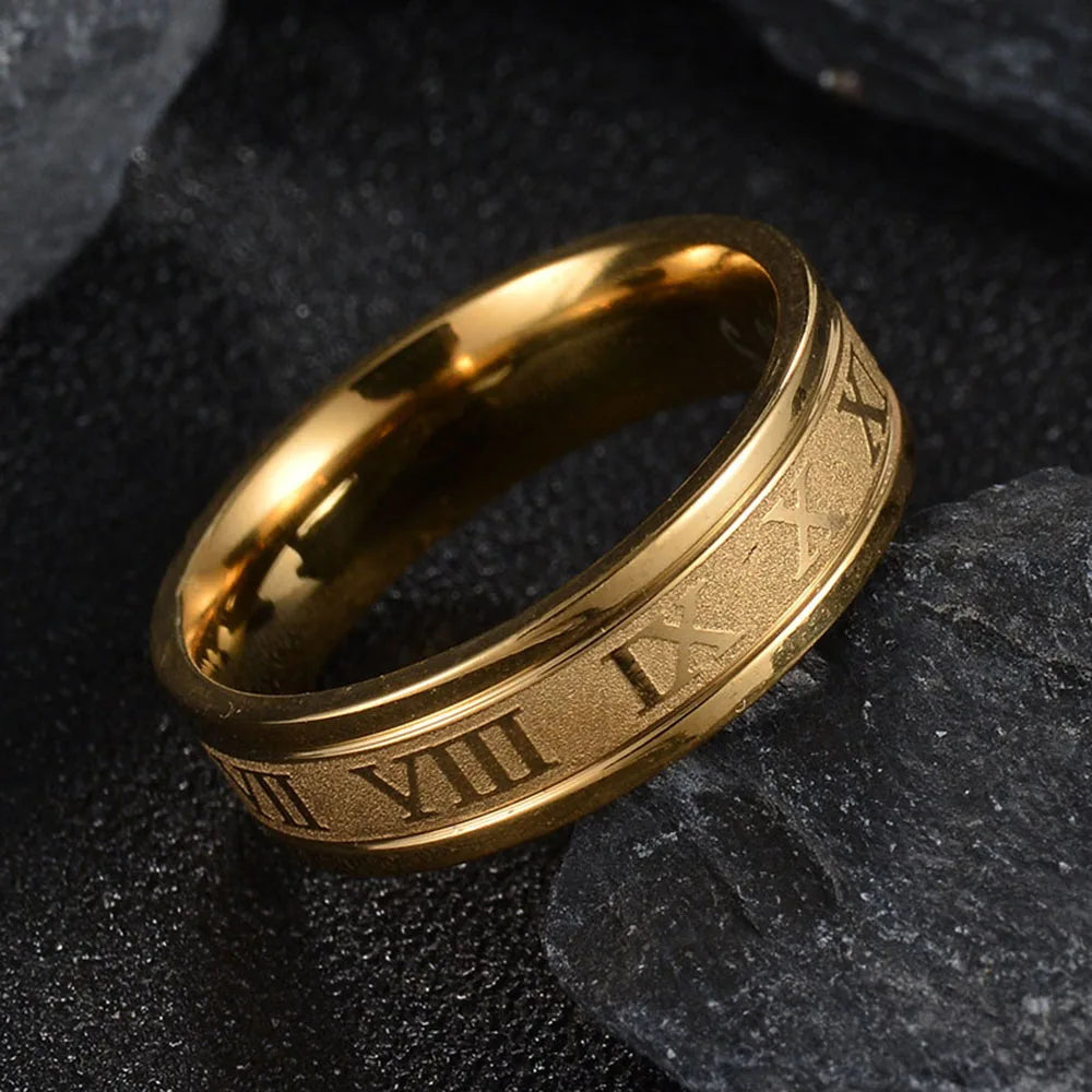 Seakissky Stainless Steel Roman Ring