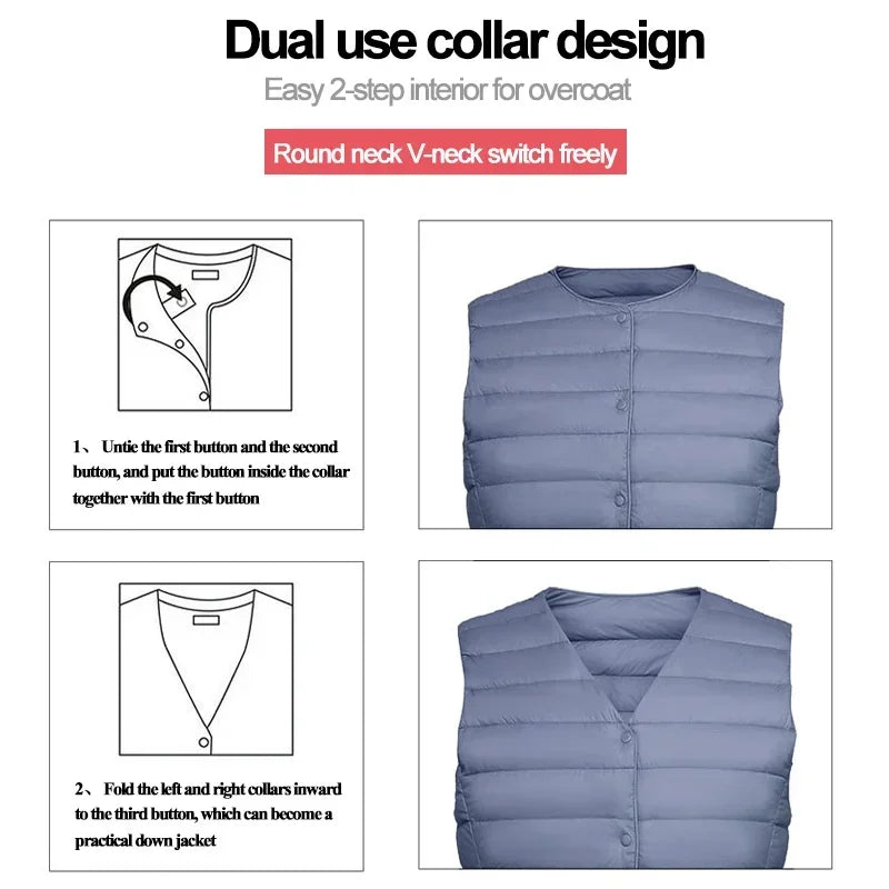 2025  Women Sleeveless Puffer Jacket