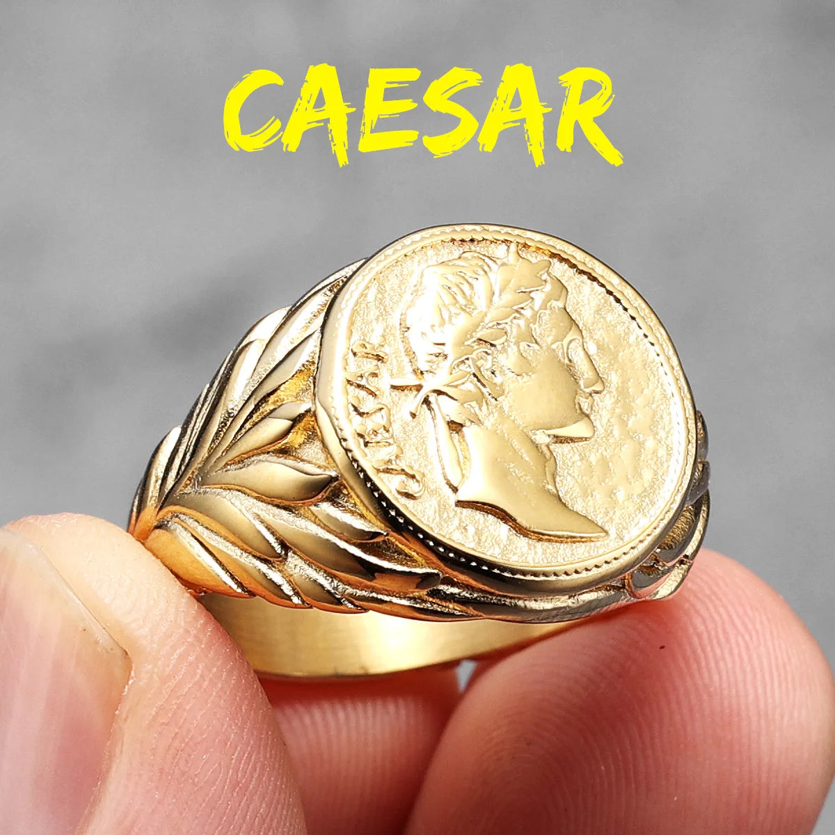 Caesar Face Ring Stainless Steel Men Ring