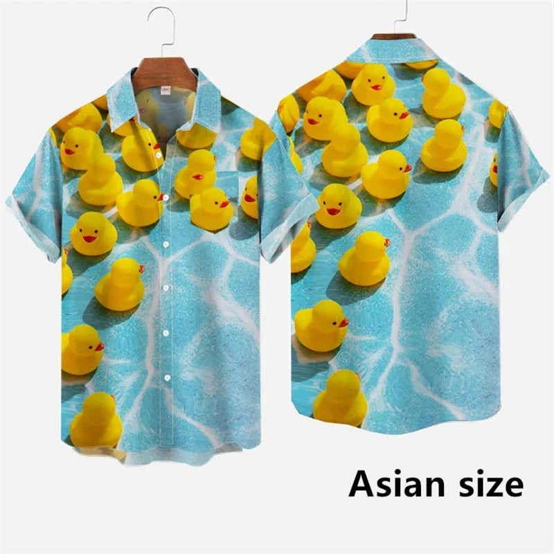Hawaiian 3D Print Cartoon Cute Duck Shirt