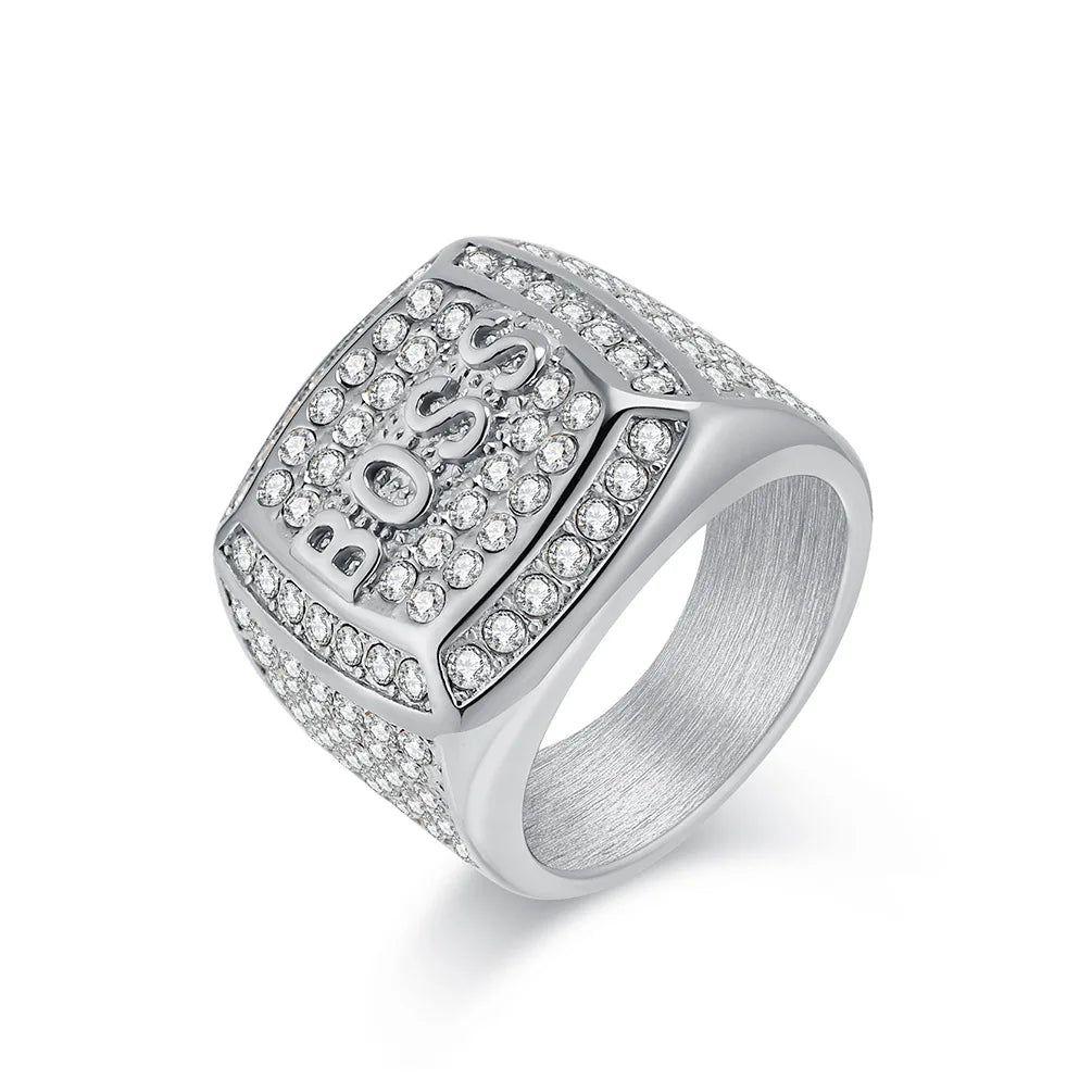 18K Gold Plated /  Stainless Steel "BOSS" Rings