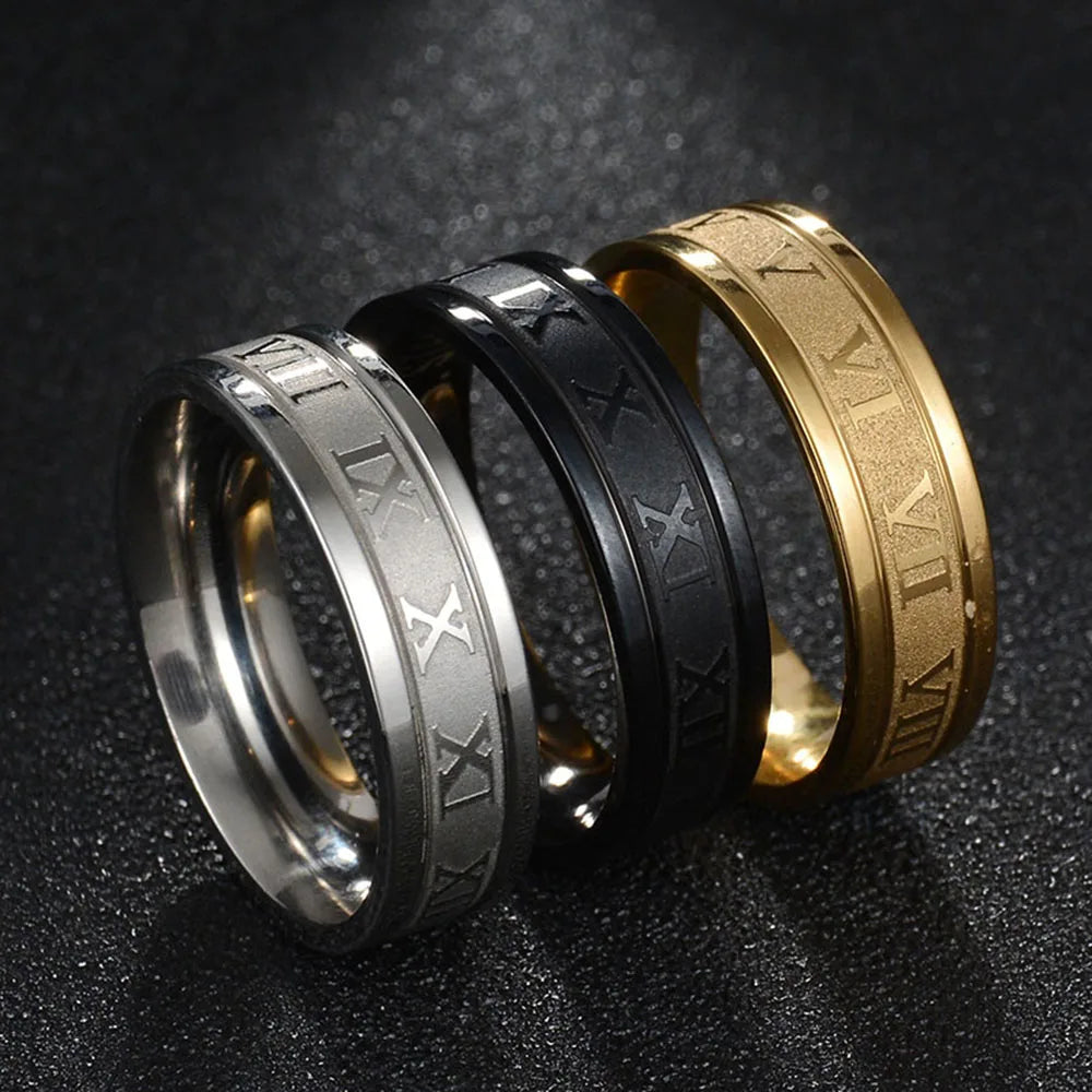 Seakissky Stainless Steel Roman Ring